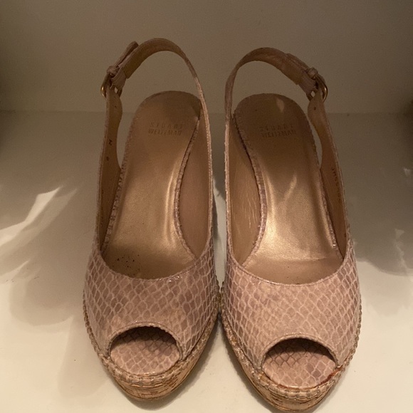 Stuart Weitzman Snakeskin PeepToe wedges. Like brand new . Worn very few times - Picture 5 of 6